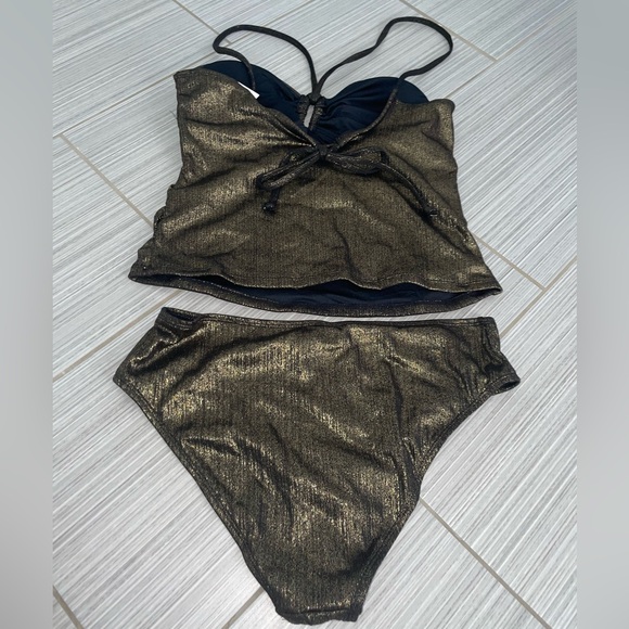 Metallic Gold Tankini Set - Picture 4 of 5